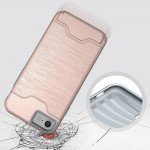 Wholesale iPhone 7 Card Holder Hybrid Case (Rose Gold)